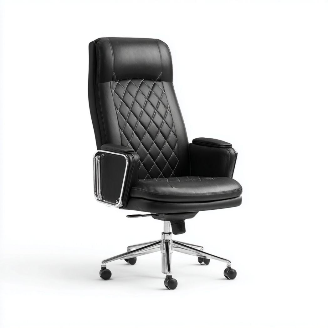 Office chair with adjustable height in black and gray fabric 60 x 60 x 120cm