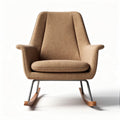 Rocking chair with fabric upholstery wooden base and metal legs 70 x 70 x 80cm