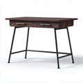 Wooden writing desk with two drawers and black metal legs 120 x 60 x 75cm
