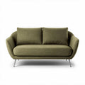 Sofa with removable cushions in olive green fabric dimensions 200 x 90 x 80cm