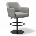 Adjustable height bar stool with fabric upholstery in grey 50 x 50 x 90cm