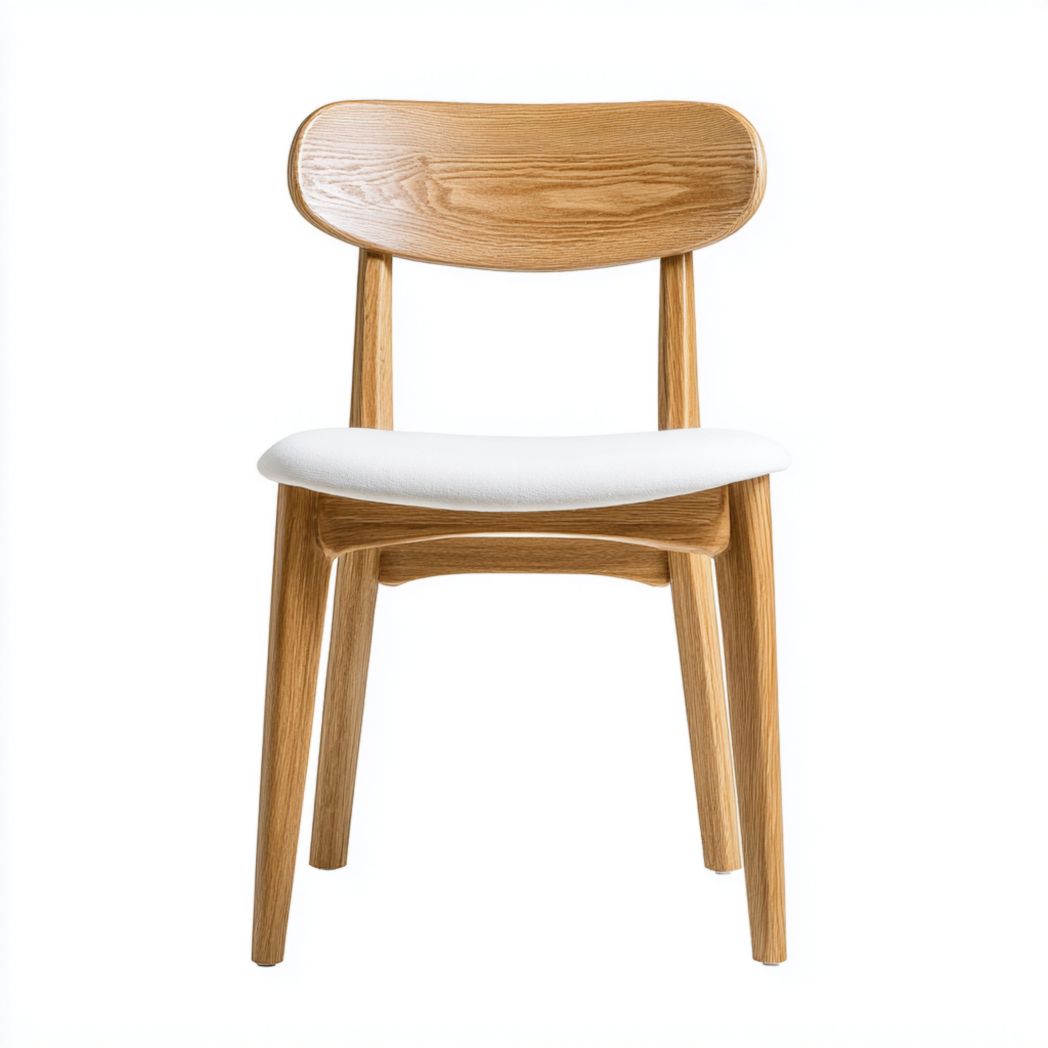 Wooden chair with upholstered seat in gray 45 x 50 x 85cm